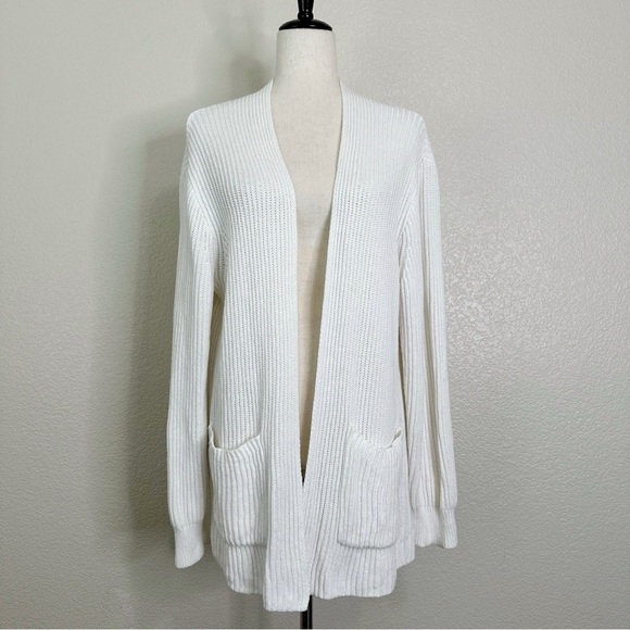 Madewell Nolan Open Front Ribbed Knit Women's Cardigan, Sz Large - Picture 1 of 13